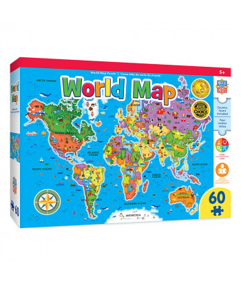 Masterpieces Kids World Map Educational Jigsaw Puzzle