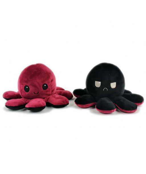 Reversible Flip Octopus Plush Soft Stuffed Toys Wine Black