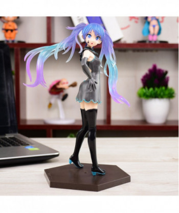 18cm Hatsune Miku Purple Hair Black Dress Action Figure Toy