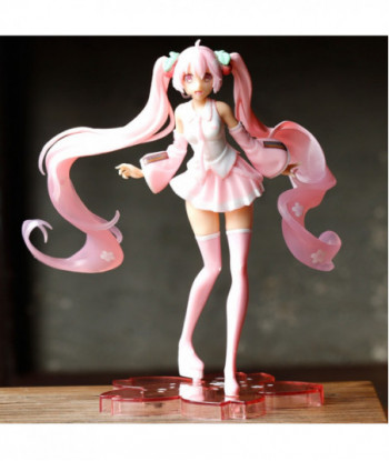 20cm Hatsune Miku Pink Hair Pink Tie Action Figure Toy