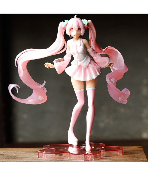 20cm Hatsune Miku Pink Hair Pink Tie Action Figure Toy